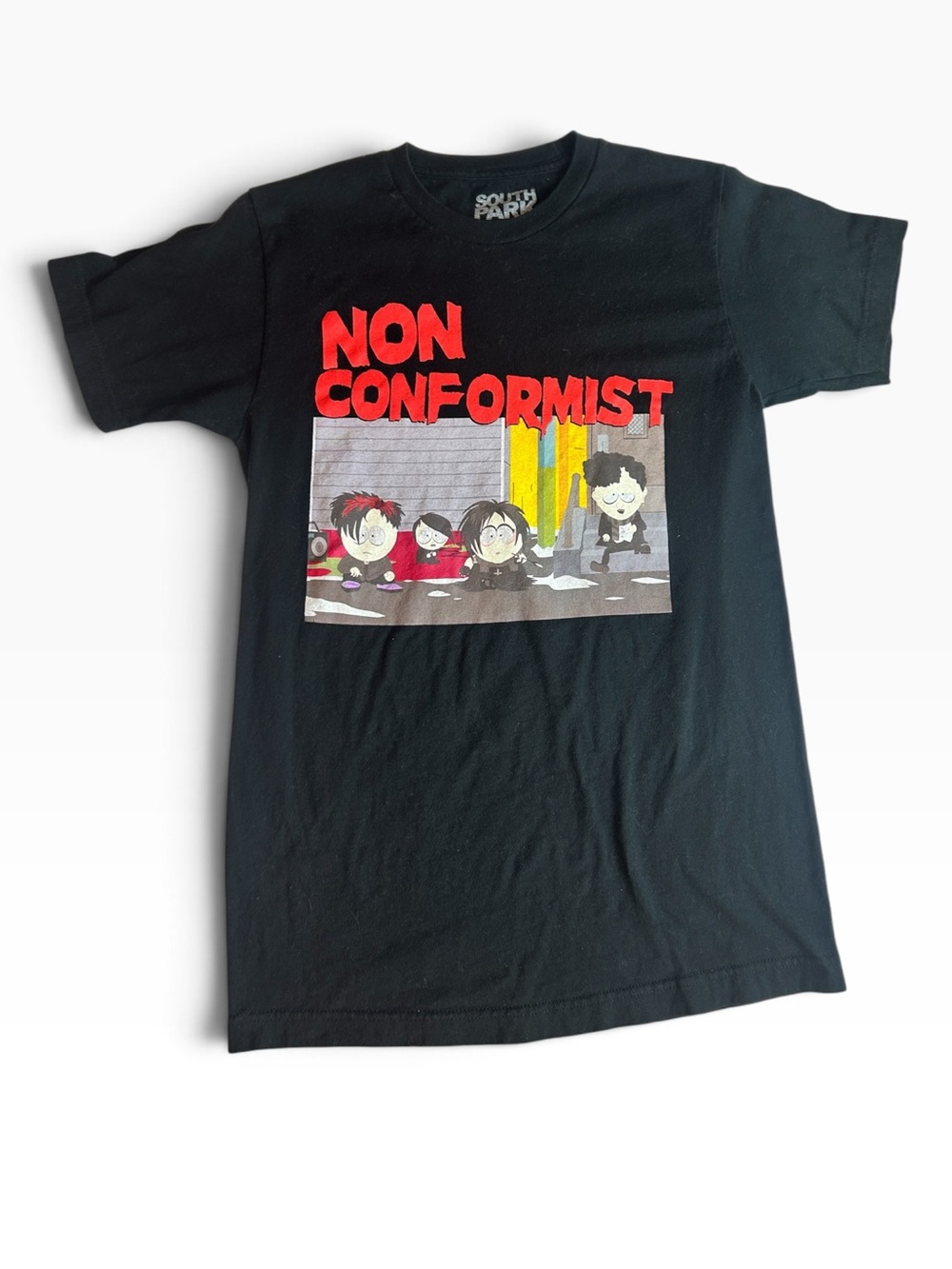 South Park Non-Conformist Goth Kids Graphic Tee Small Heavy Cotton Dark Humor TV